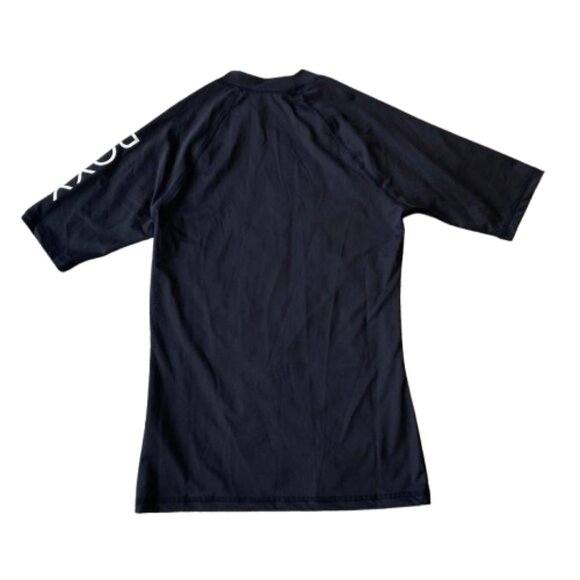 ROXY Whole Hearted Short Sleeve Rash Guard Swim Shirt Women’s Small S Black NWT - Picture 7 of 7